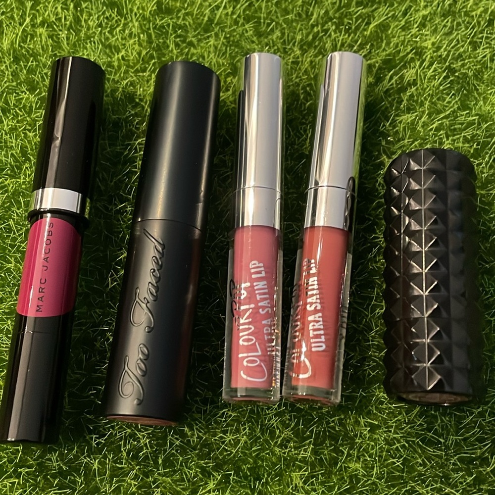 5 lippie bundle - Marc Jacobs, Too Faced, Colourpopx2, KVD